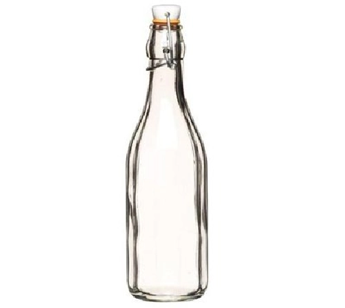 450517 HM Пляшка скляна з керамічною пробкою та затиском 250мл (21см)