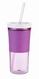 1000-0326 Shake & Go Склянка з соломкою для напоїв з льодом Autoclose tumbler (Ліловий)
