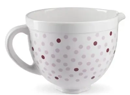 5KSMCB5NPD KitchenAid Керамічна чаша для міксера 4,8л біла в рожеву цятку
