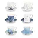 387720 Чашка для еспресо myCOFFEE, з блюдцем, 6 шт., Deep blue tescoma