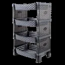 Етажерка VIOLET HOUSE 0761 Роттанг Эко ANTHRACITE 4-х ярусна 