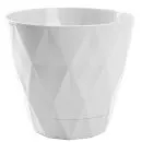 Горщик для квітів VIOLET HOUSE 0200 PRIZMA WHITE з внут. зливом води 5 л.