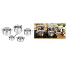 Набір посуду Tefal Duetto Plus, 10предметів, нержавіюча сталь, скло G719SA55