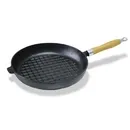 Пательня гриль кругла 27x4,8 см з рифленим дном і дерев