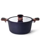 Каструля DIAMOND GREY 8x13,5 см / 7,1 л зі скляною кришкою (алюміній з антипригарним покри 4305 Fissman