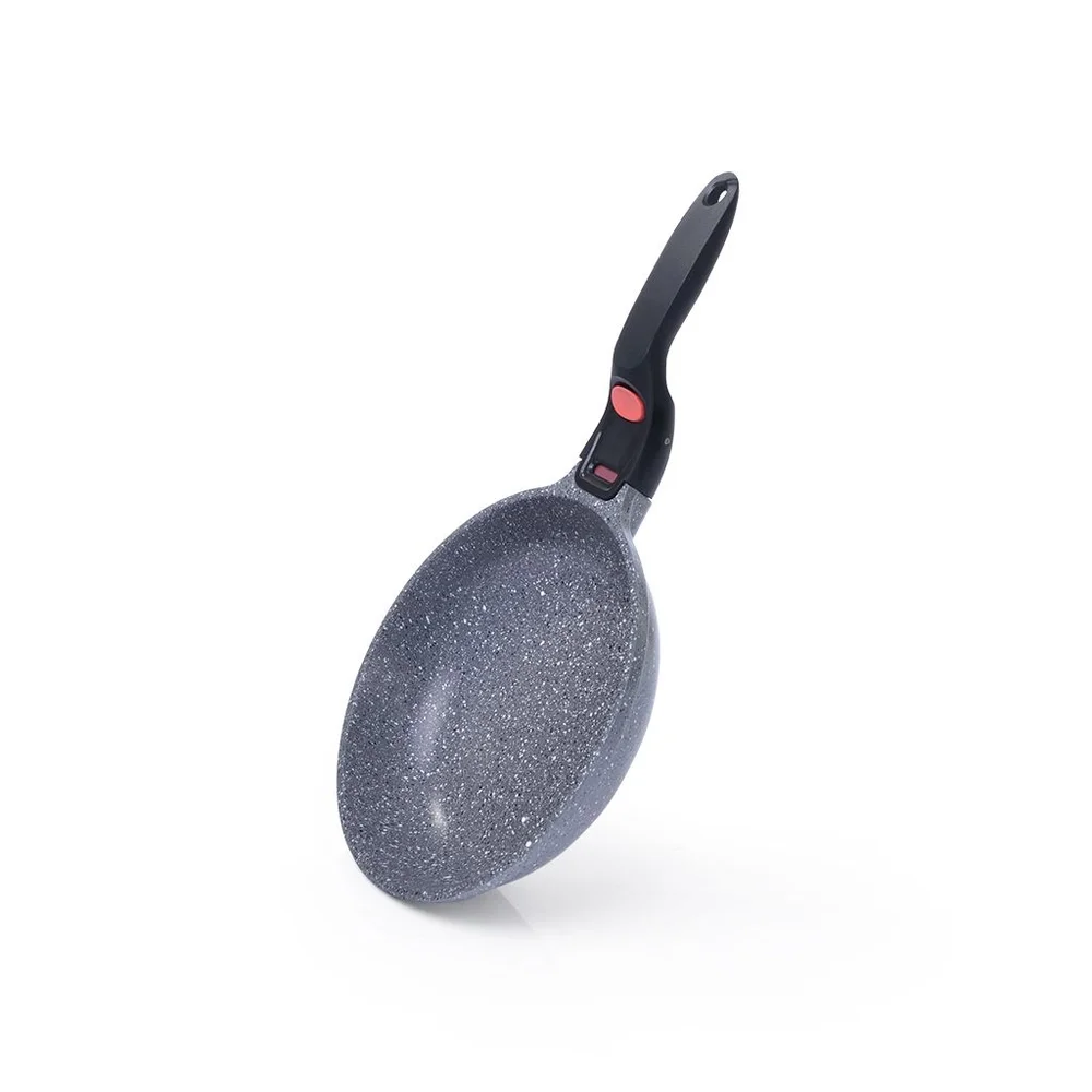 Сковорідка LA GRANITE 20x4,9 см зі знімною ручкою і темп міткою (алюміній з антиприг. покр) 4614 Fissman