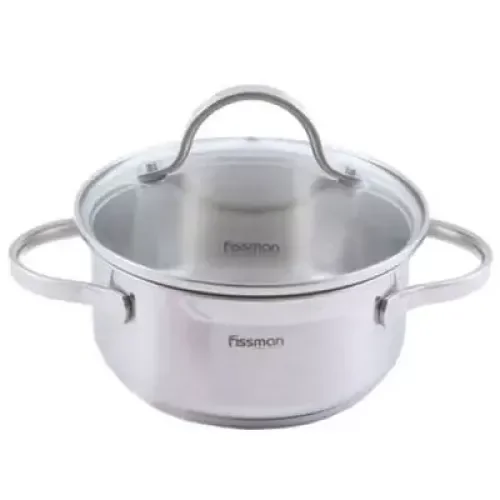 Каструля LUMINOSA 24x11,5 см / 5,1 л зі скляною кришкою (нерж. сталь) 5334 Fissman
