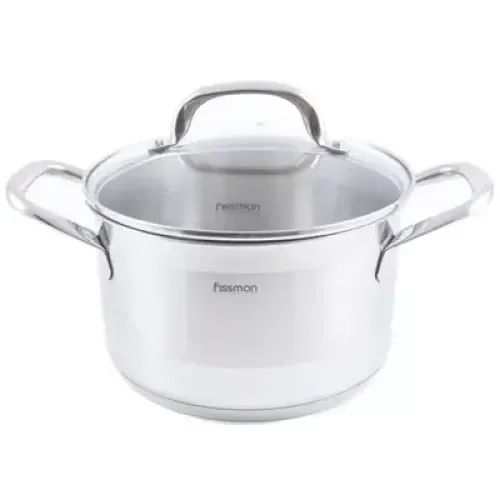 Каструля LUMINOSA 26x13,5 см / 7,1 л зі скляною кришкою (нерж. сталь) 5335 Fissman