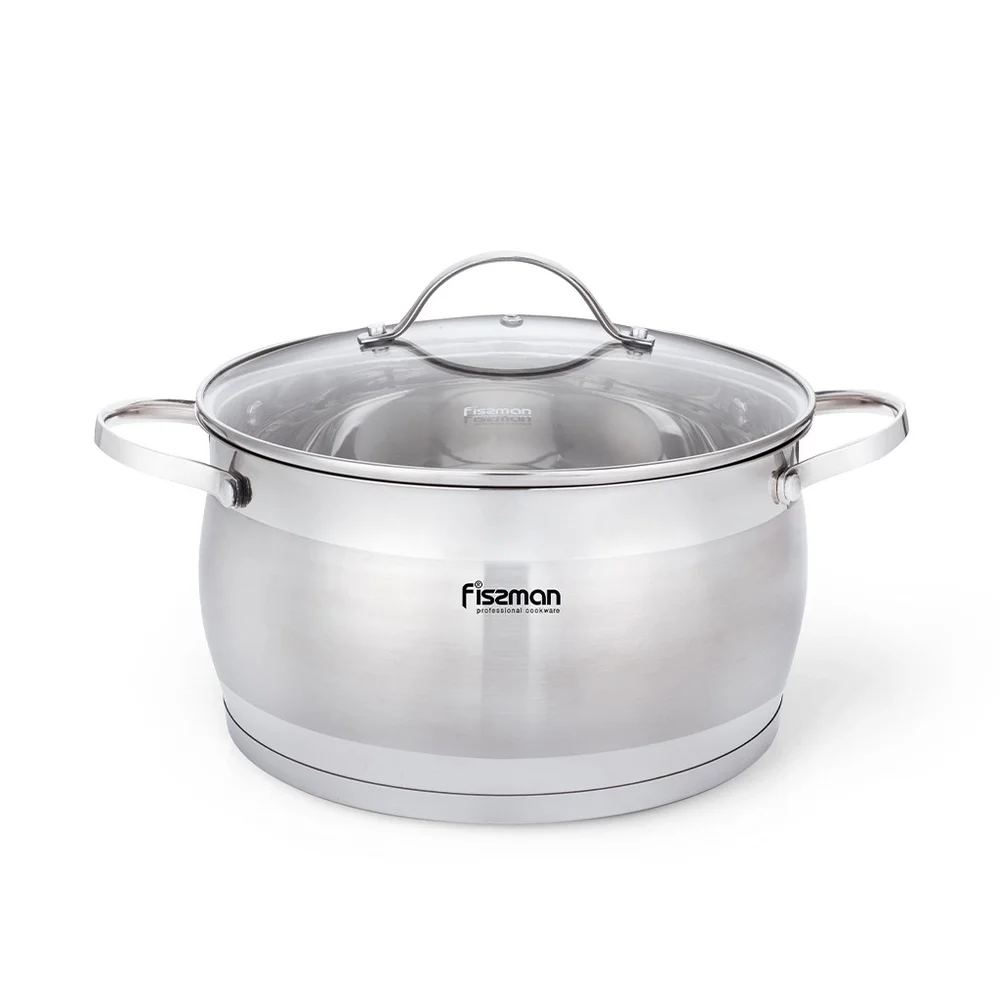 Каструля FABIANA 20x11,5 см / 3,6 л. зі скляною кришкою (нерж. сталь) 5358 Fissman