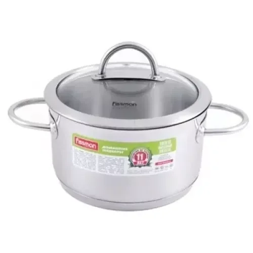 Каструля BENJAMIN 1,8 л зі скляною кришкою (нерж. сталь) 5421 Fissman